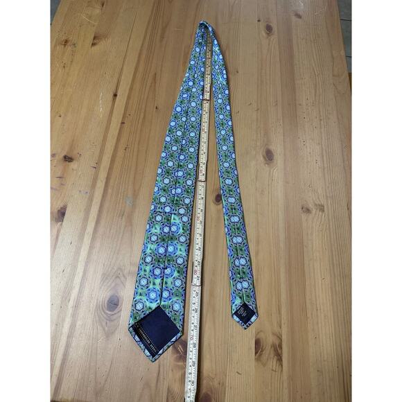 Ermenegildo Zegna Silk Patterned NeckTie Designer Luxury Country Club Old Money - Picture 7 of 8